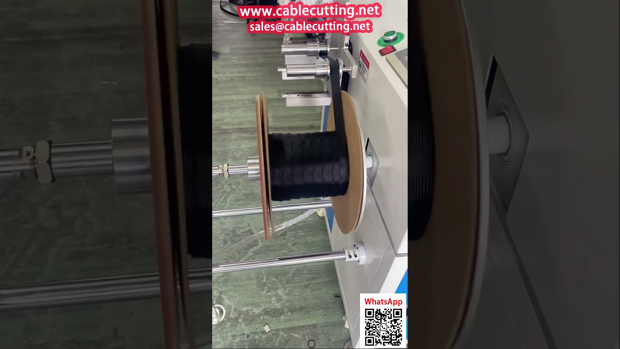 Machine de Mise sur Bobine Plate avec Coupe Chauffante pour Gaine Tressée Nylon 1 80mm Large