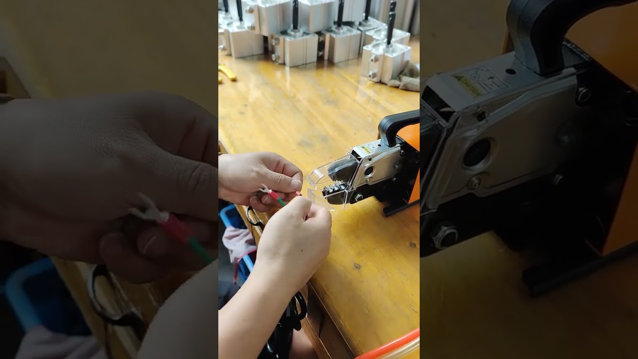 Effortless Crimping Pneumatic Terminal Crimping Machine with Multiple Dies #factory #machine