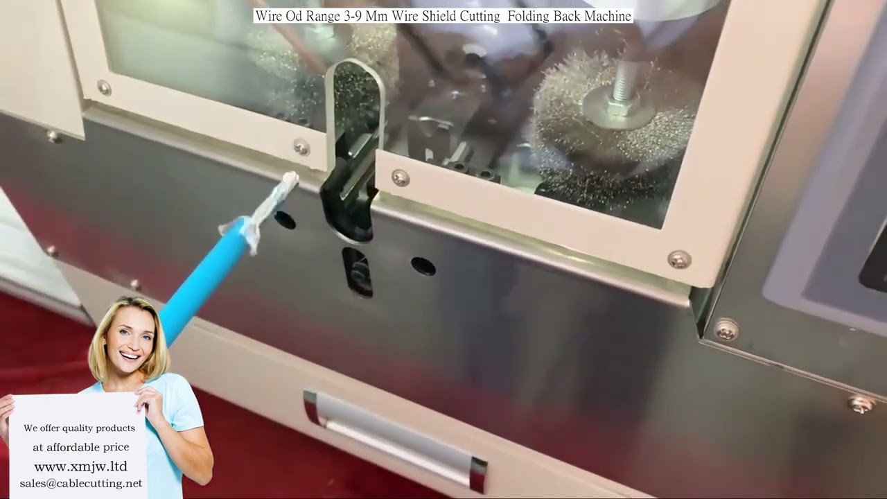 Wire Od Range 3-9 Mm Wire Shield Cutting  Folding Back Machine