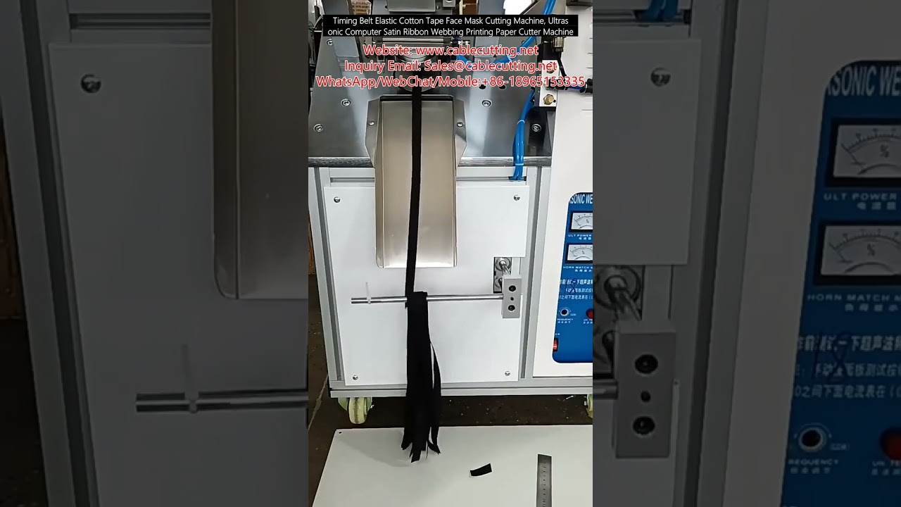Timing Belt Elastic Cotton Tape Face Mask Cutting Machine, Ultrasonic Computer Satin Ribbon Webbing